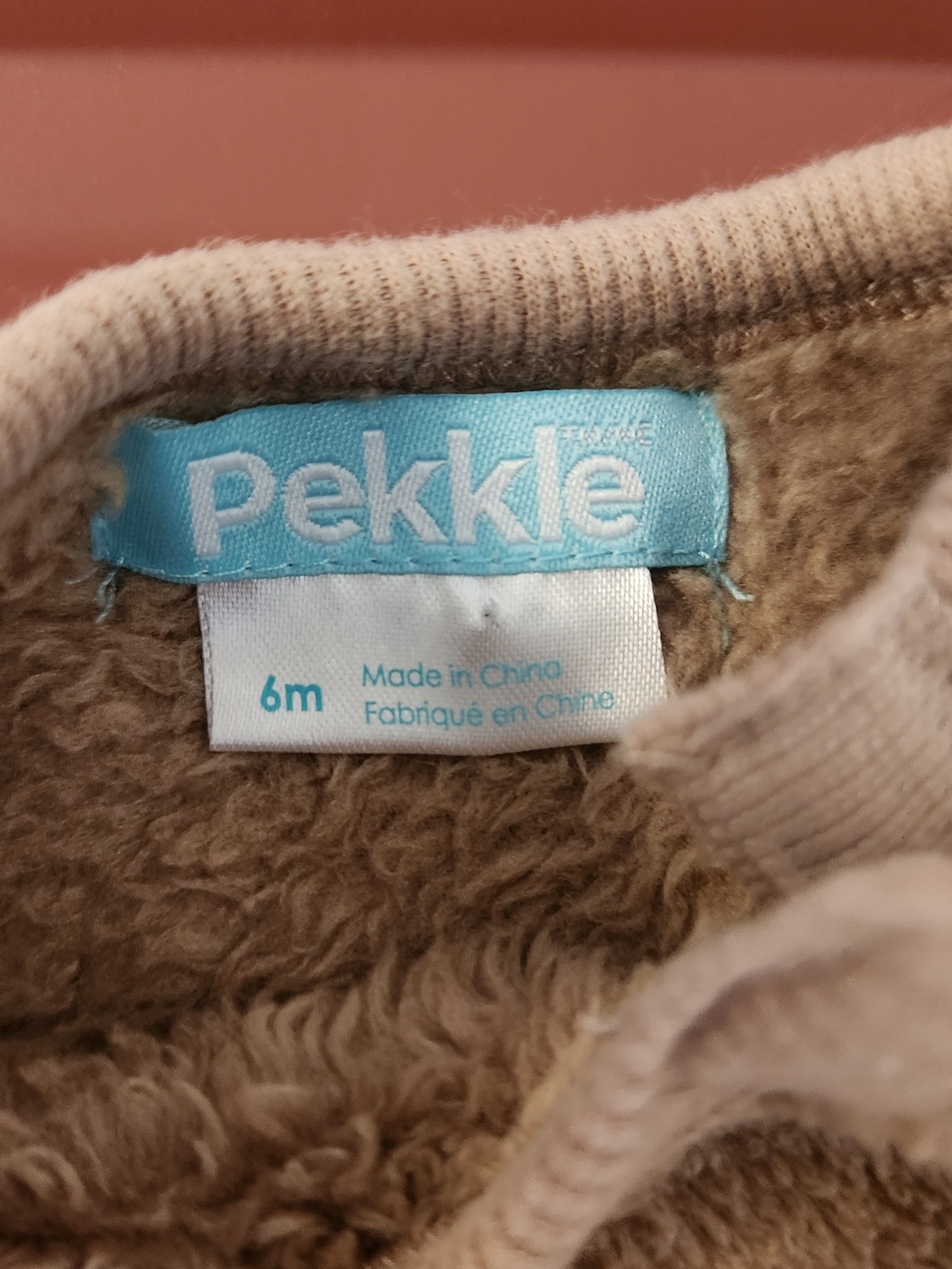 Pekkle Cozy Zebra Appliqué Fleece Sweatshirt - Tan. 6M - Picture 3 of 9